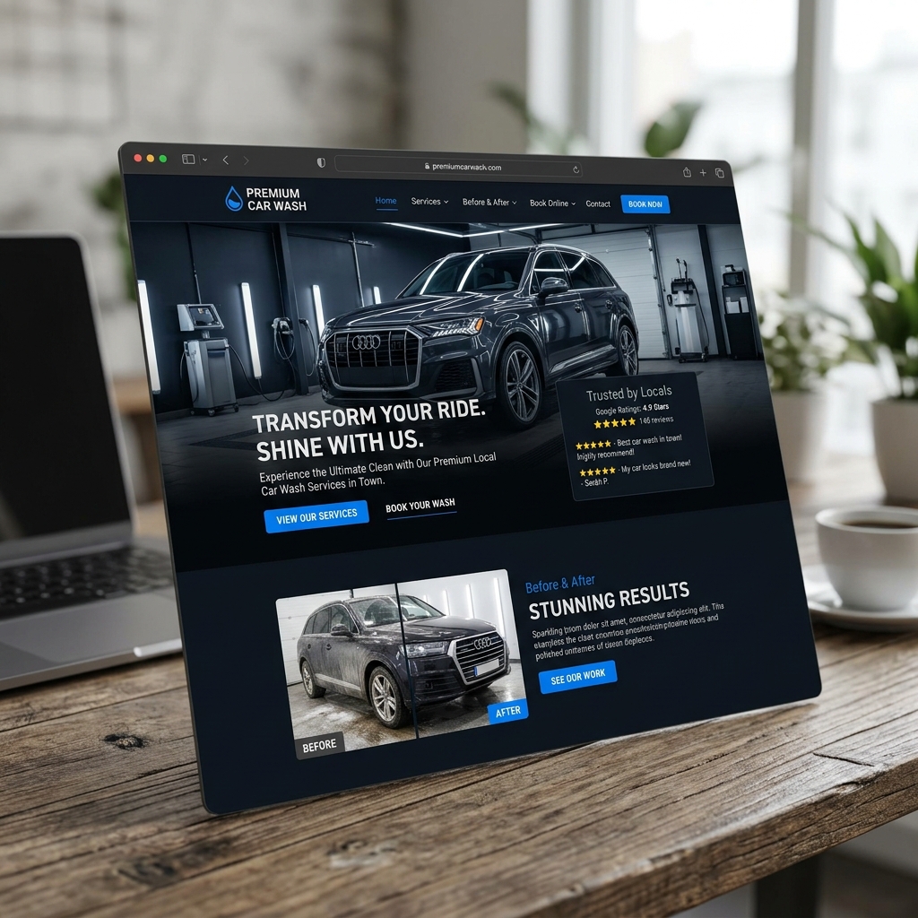 Local business website mockup built by Shane